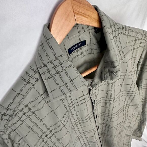 BURBERRY LONDON  Authentic Mens Logo Plaid Cotton Button Down Shirt 16-41 - Picture 12 of 16